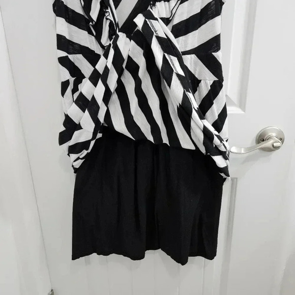 INC International Concepts Black and White Stripe Knee Length Dress - Size 1X - Picture 9 of 10